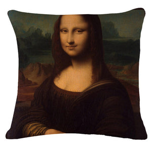 Renaissance World Famous Paint Art Print Cushion Cover Home Decorative Sofa Coffee Car Chair Throw Pillow Case Almofada Cojines
