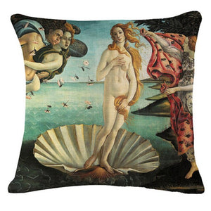 Renaissance World Famous Paint Art Print Cushion Cover Home Decorative Sofa Coffee Car Chair Throw Pillow Case Almofada Cojines