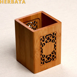 Cubo Organizador Lápices Bambú