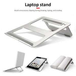 Silver Aluminum Laptop Stand Universal Foldable Desk Holder for 7-15.5 inch Notebook Computer Tablet